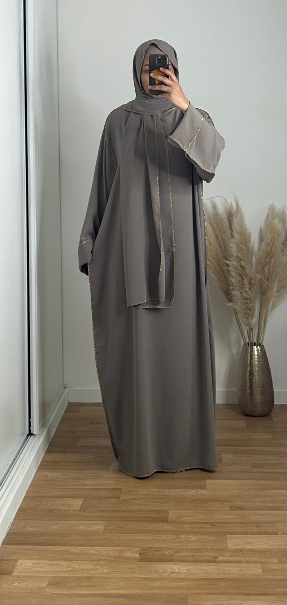 Abaya with integrated veil