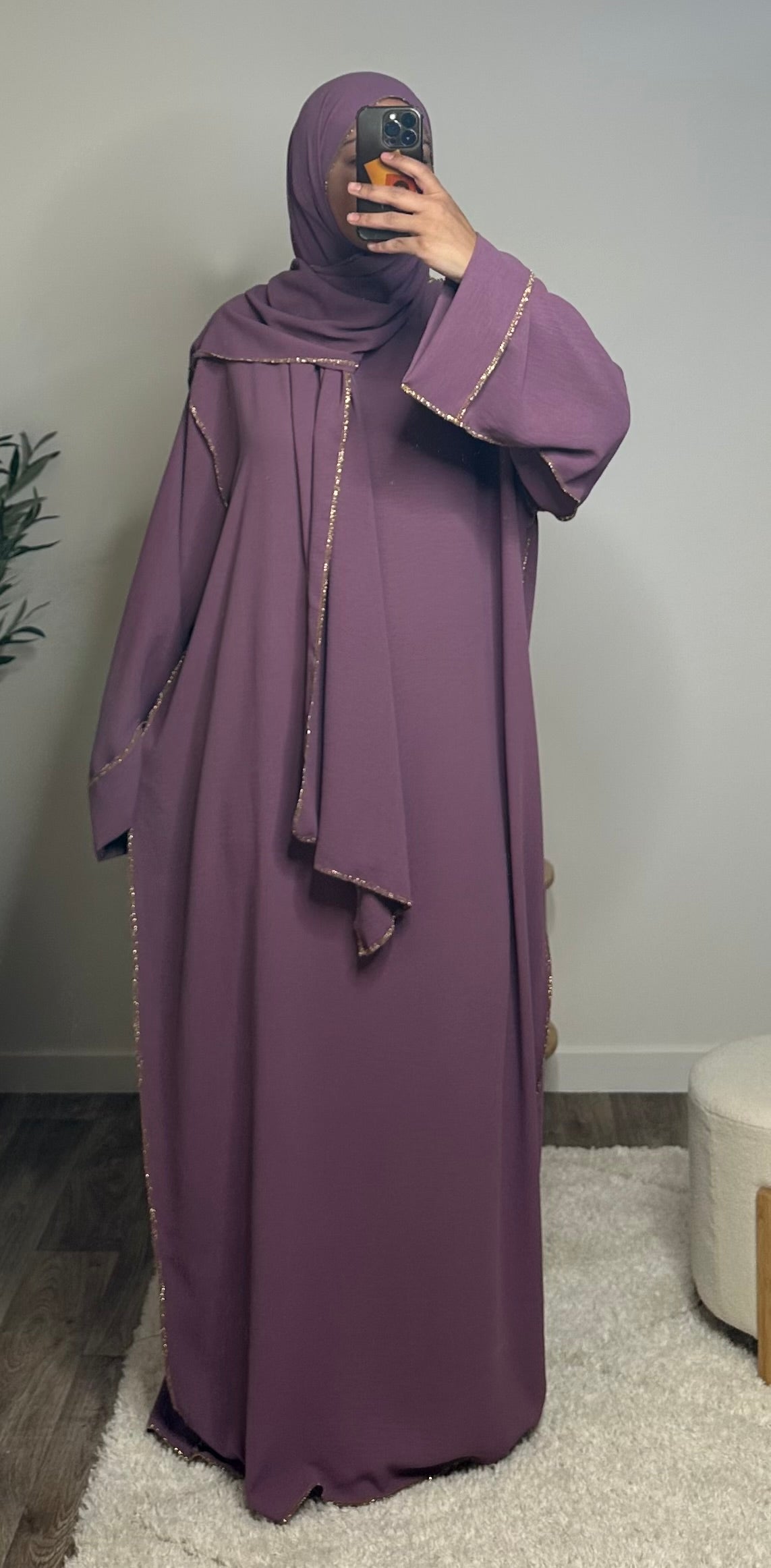 Abaya with integrated veil