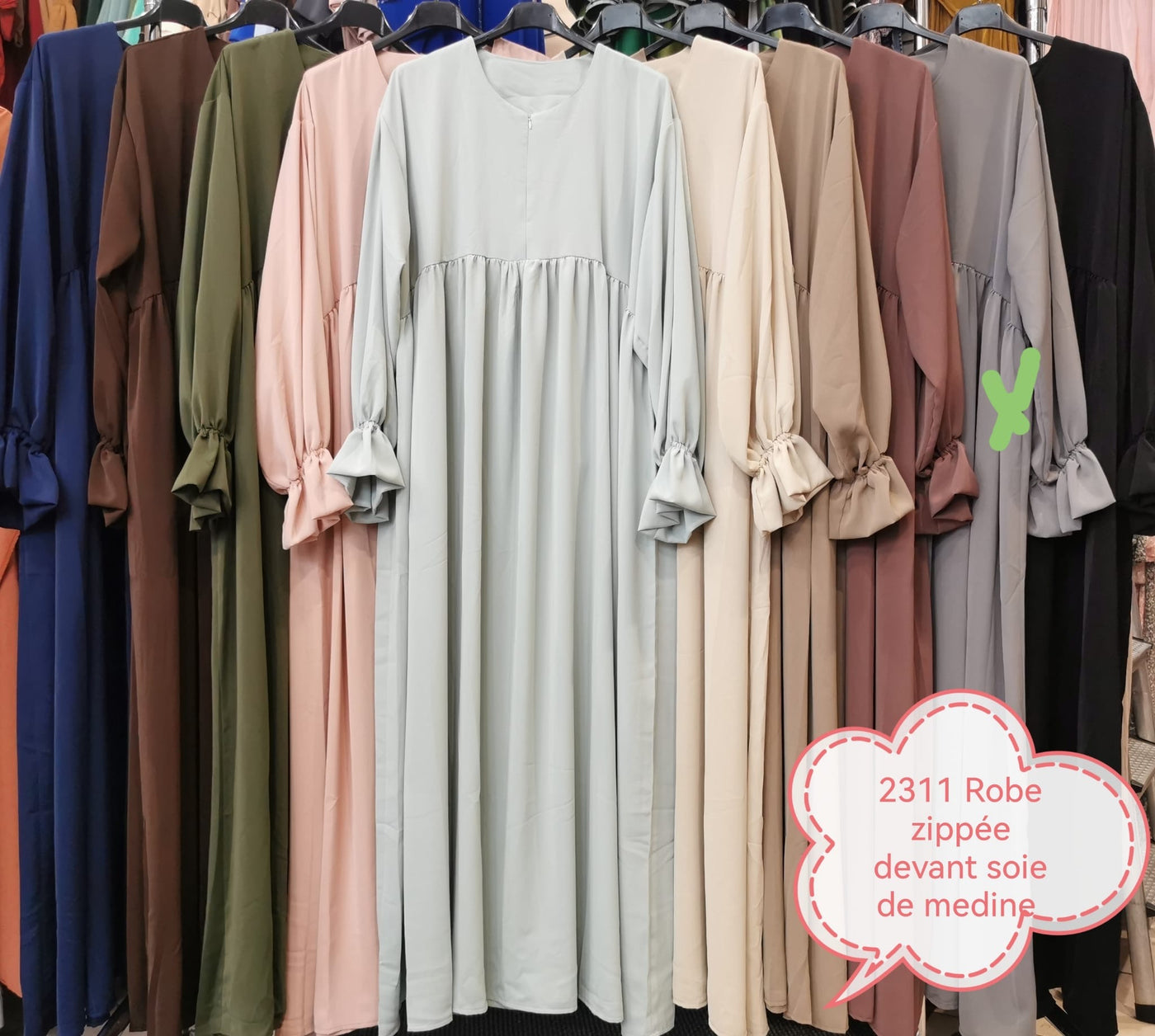 Abaya allaitement zip V