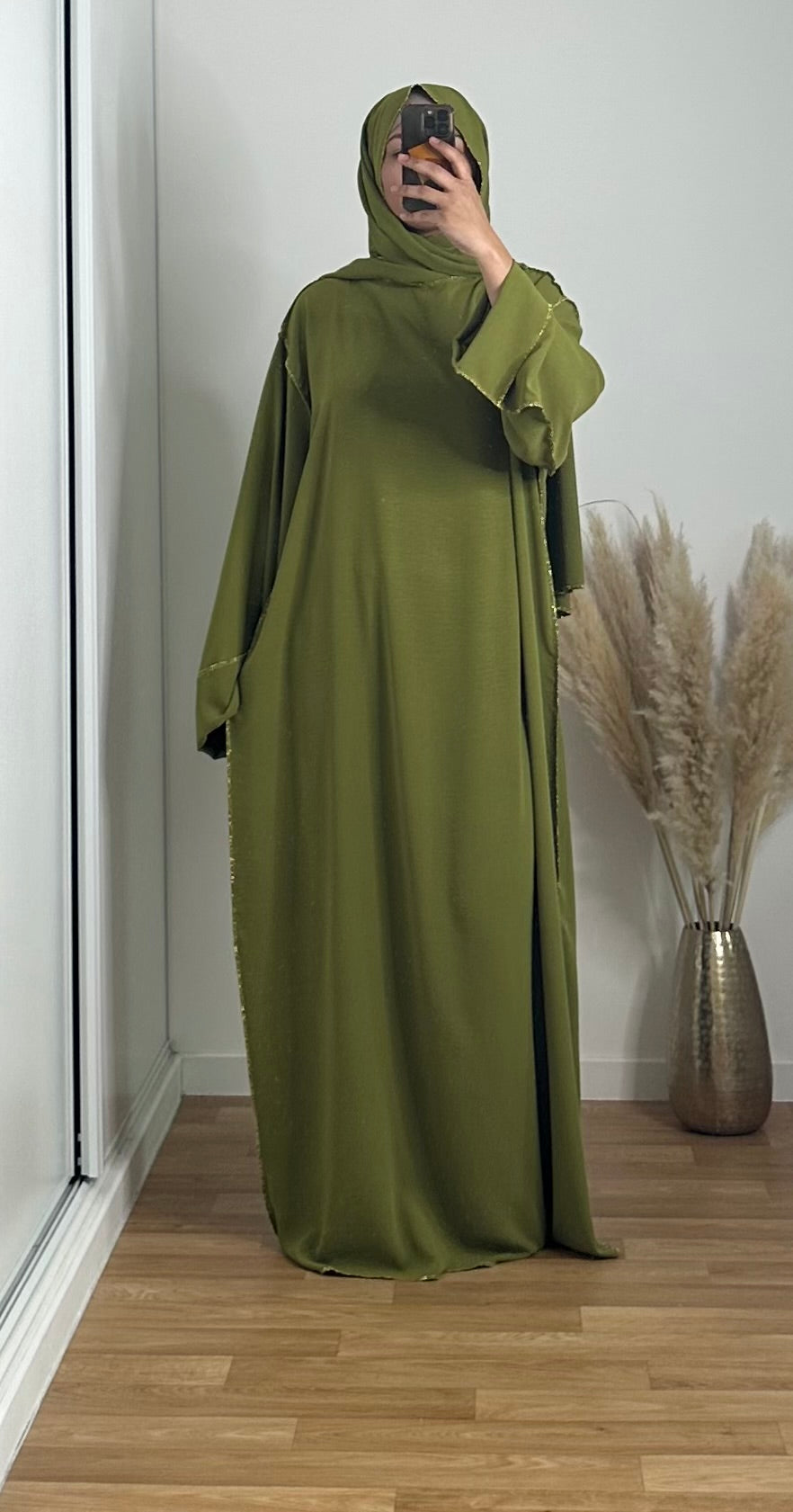 Abaya with integrated veil