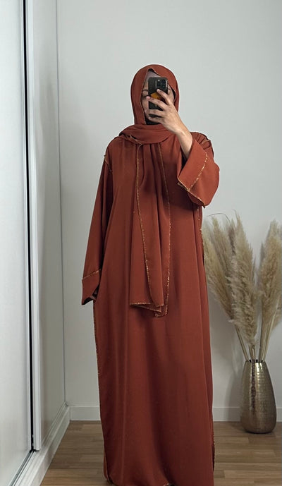 Abaya with integrated veil